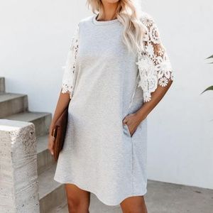 VICI Lace Sleeve T-Shirt Dress NEW